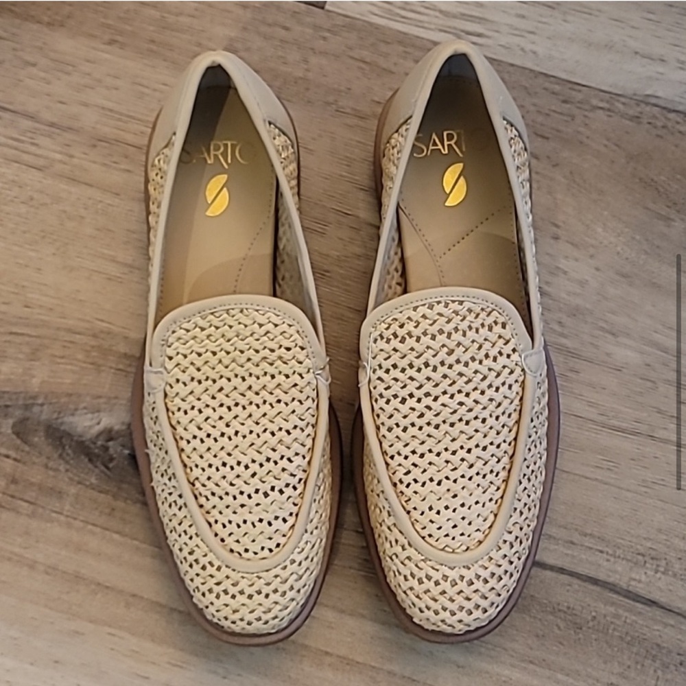 NIB SARTO Woven Loafer Natural 6.5